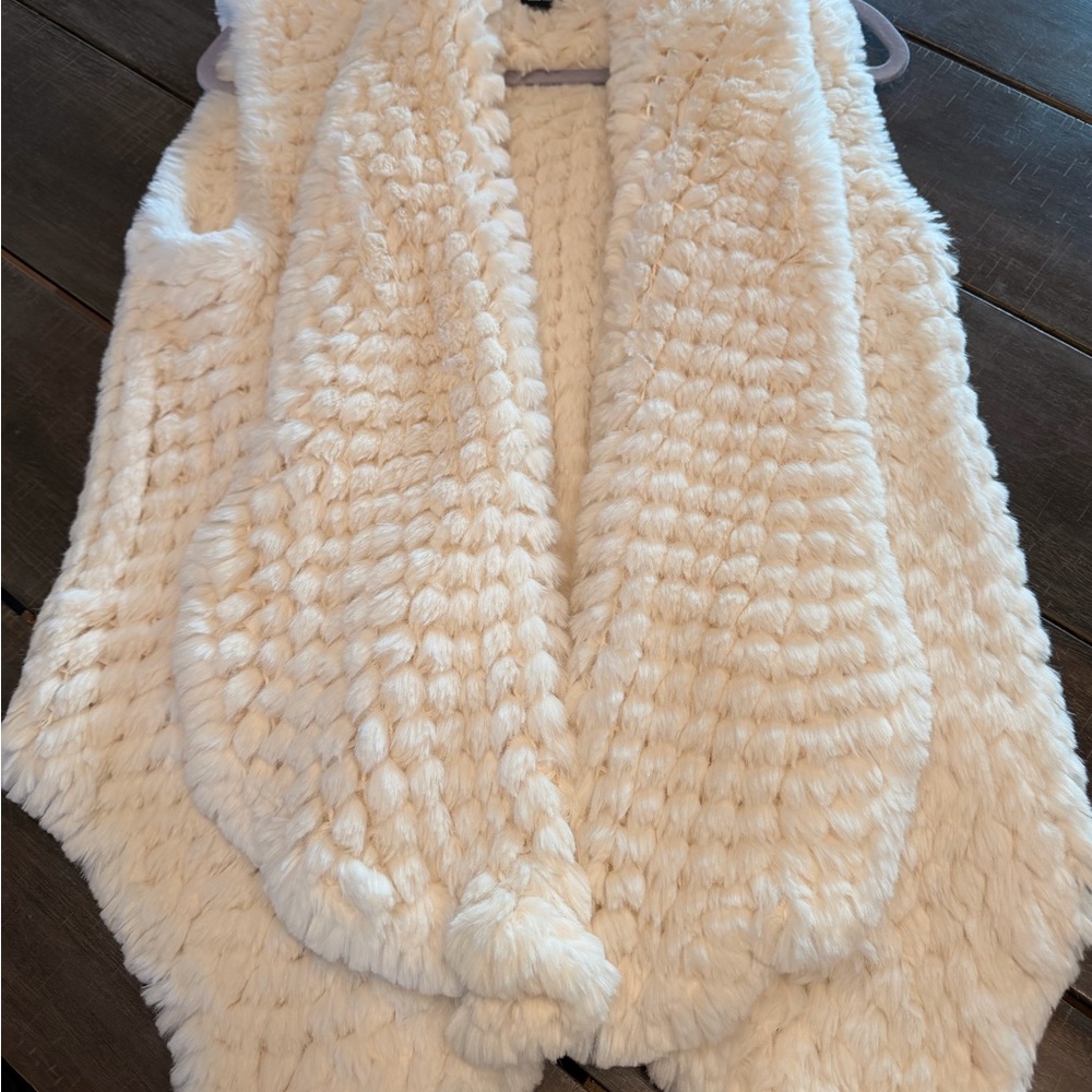 Love Token Ivory faux fur vest